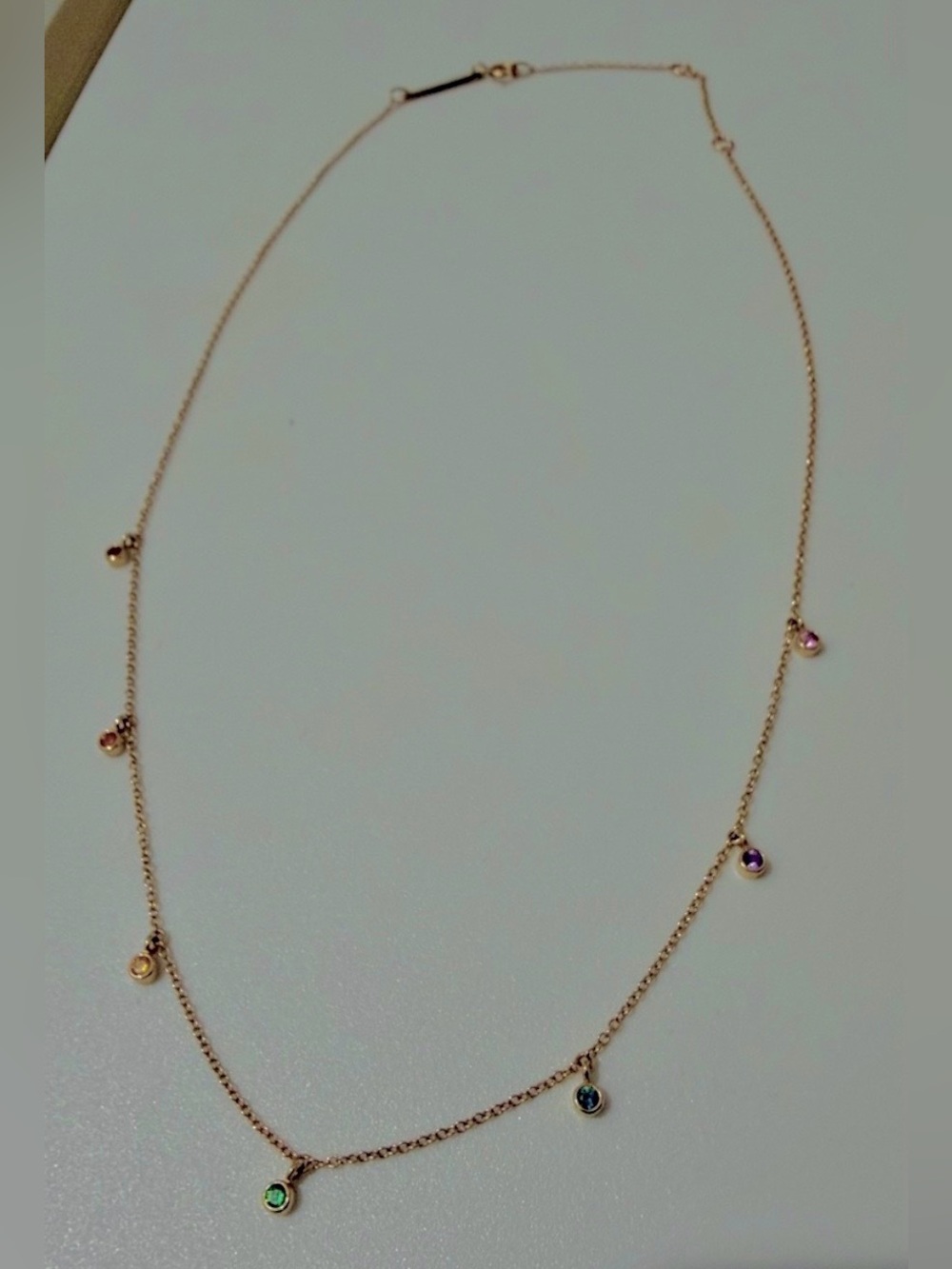 Zoe Chicco 14K Yellow Gold Rainbow Gemstone Station Necklace - Multicolor